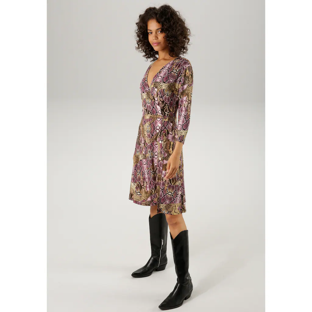 Aniston CASUAL Jerseykleid mit extravagantem farbenfrohen Schlangen-Print