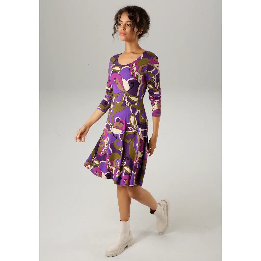 Aniston CASUAL Jerseykleid mit extravagantem grafischen Druck