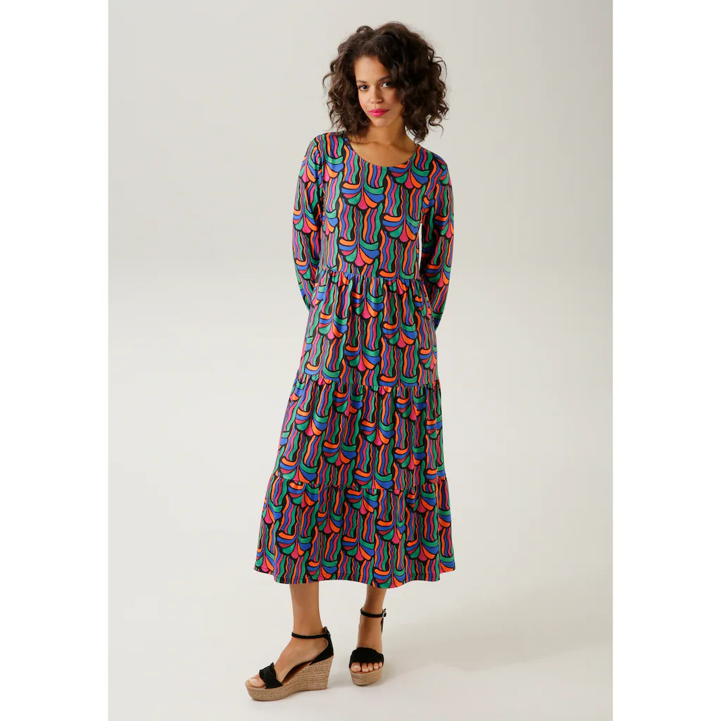 Aniston CASUAL Jerseykleid mit farbenfrohem graphischem Druck