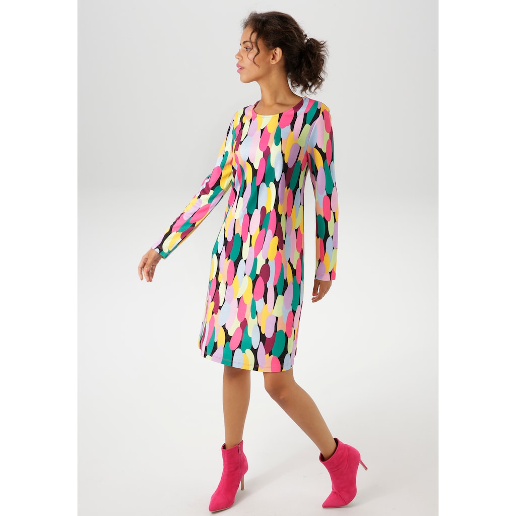 Aniston CASUAL Jerseykleid Mit Farbenfrohen Grafischen Druck - NEUE KOLLEKTION