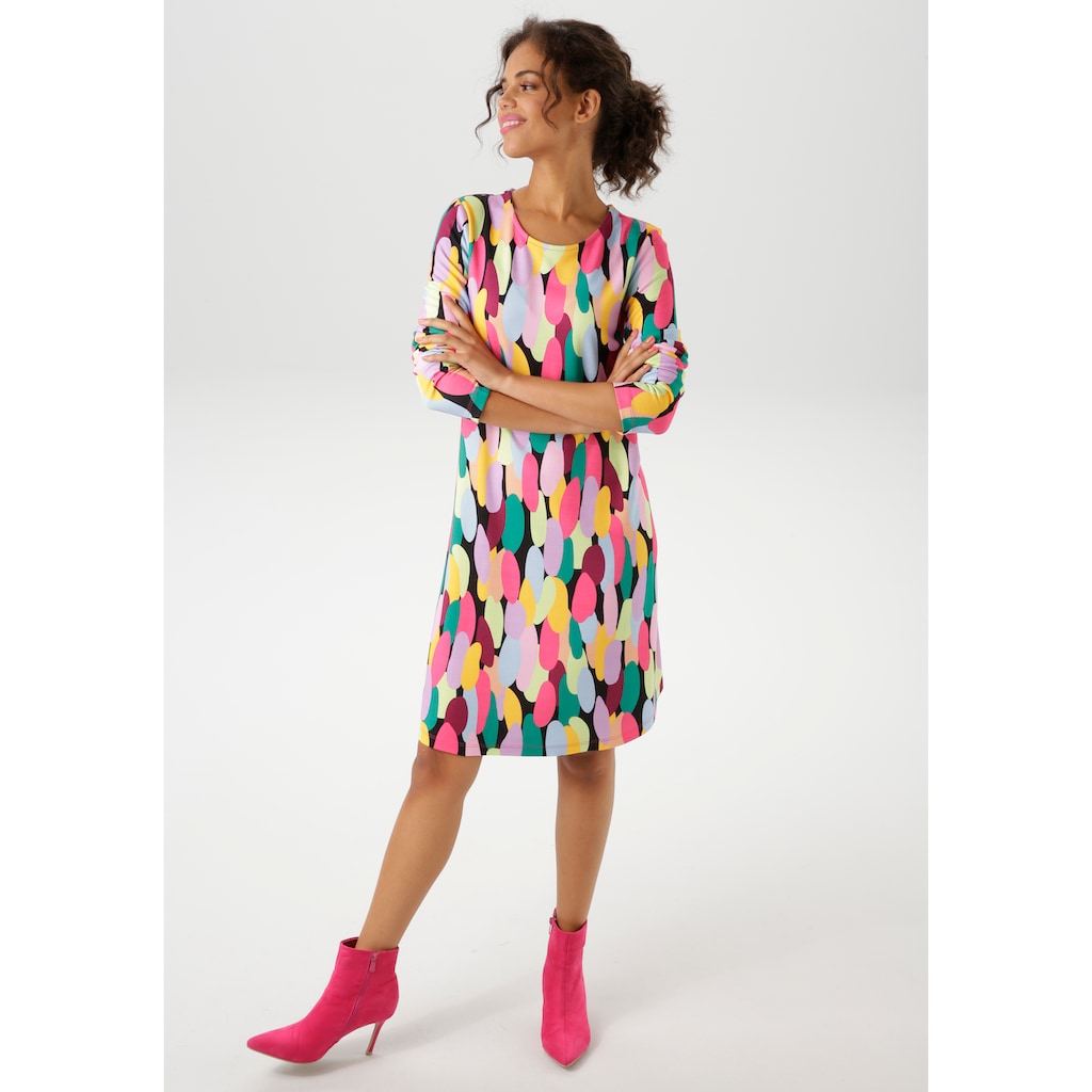Aniston CASUAL Jerseykleid mit farbenfrohen grafischen Druck - NEUE KOLLEKTION