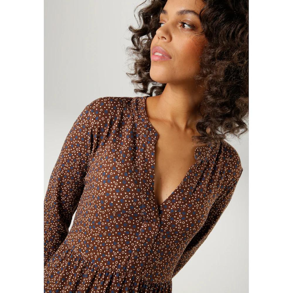 Aniston CASUAL Jerseykleid Mit Trendfarbigen Grafischen Allover-Druck