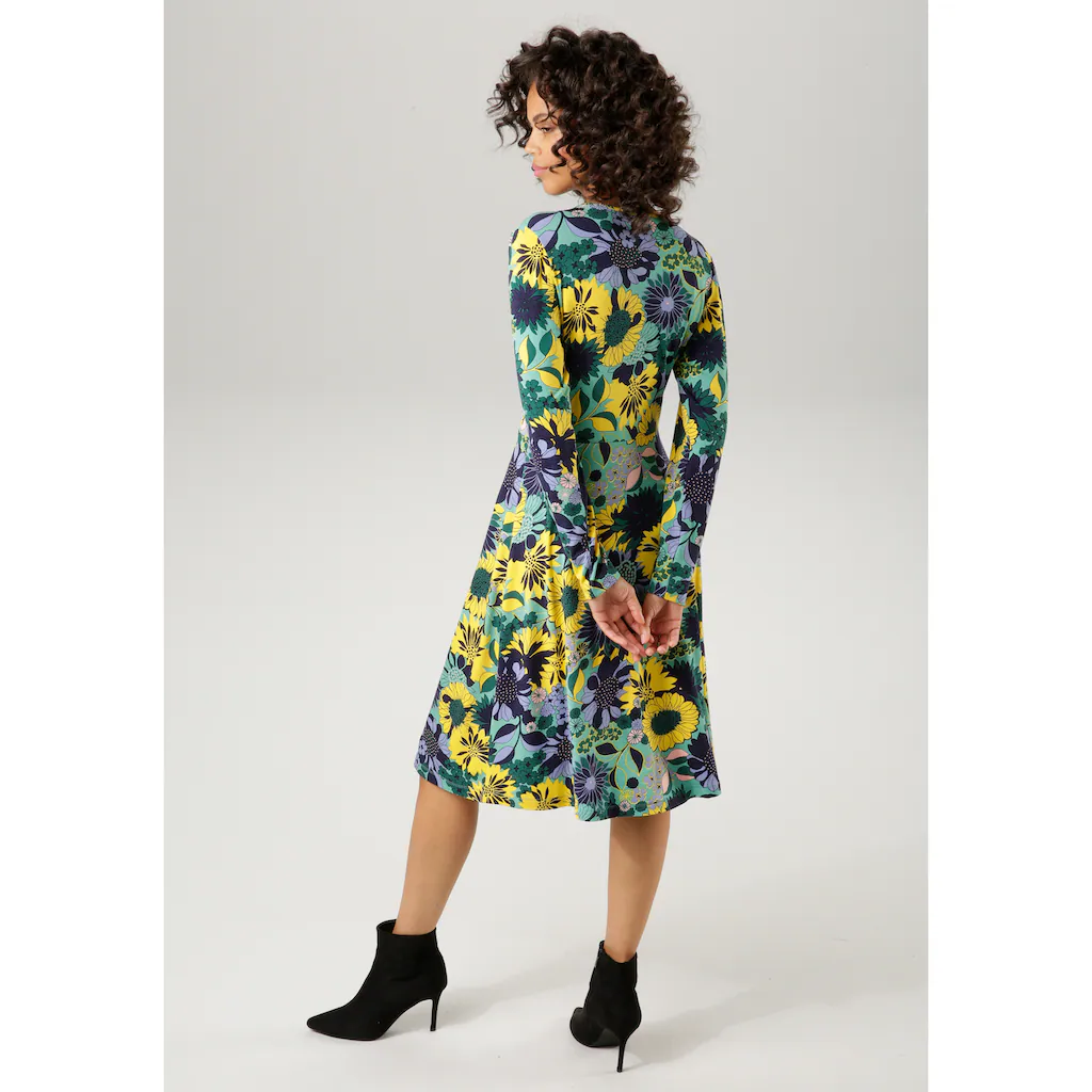Aniston CASUAL Jerseykleid Mit V-Ausschnitt In Wickel-Optik