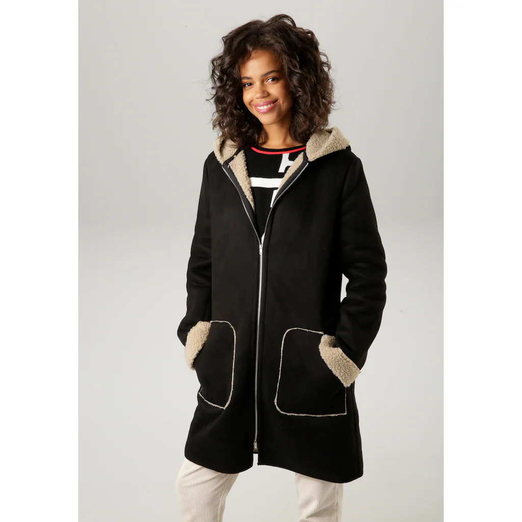 Aniston CASUAL Kurzmantel mit Kapuze