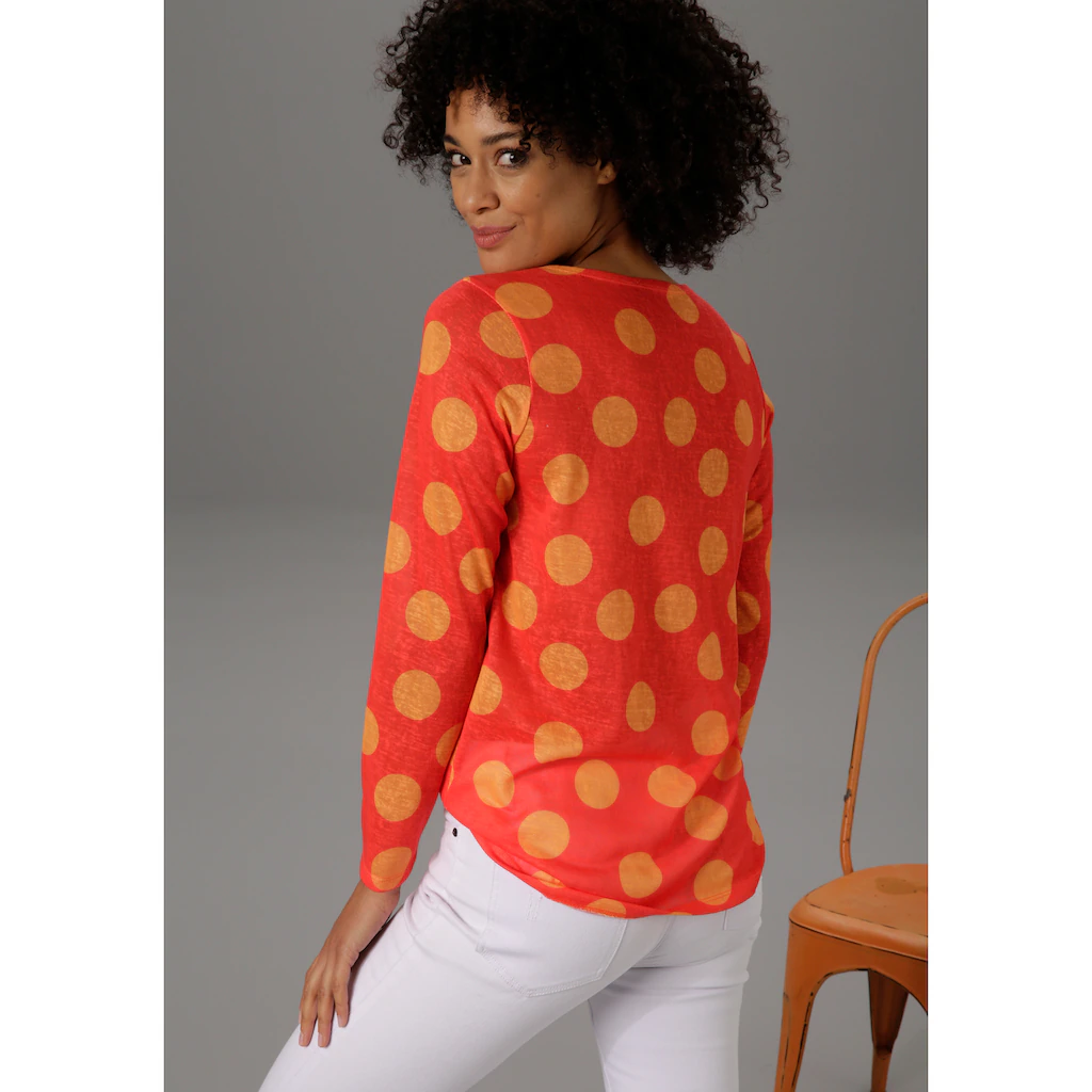 Aniston CASUAL Langarmshirt Mit Punkten