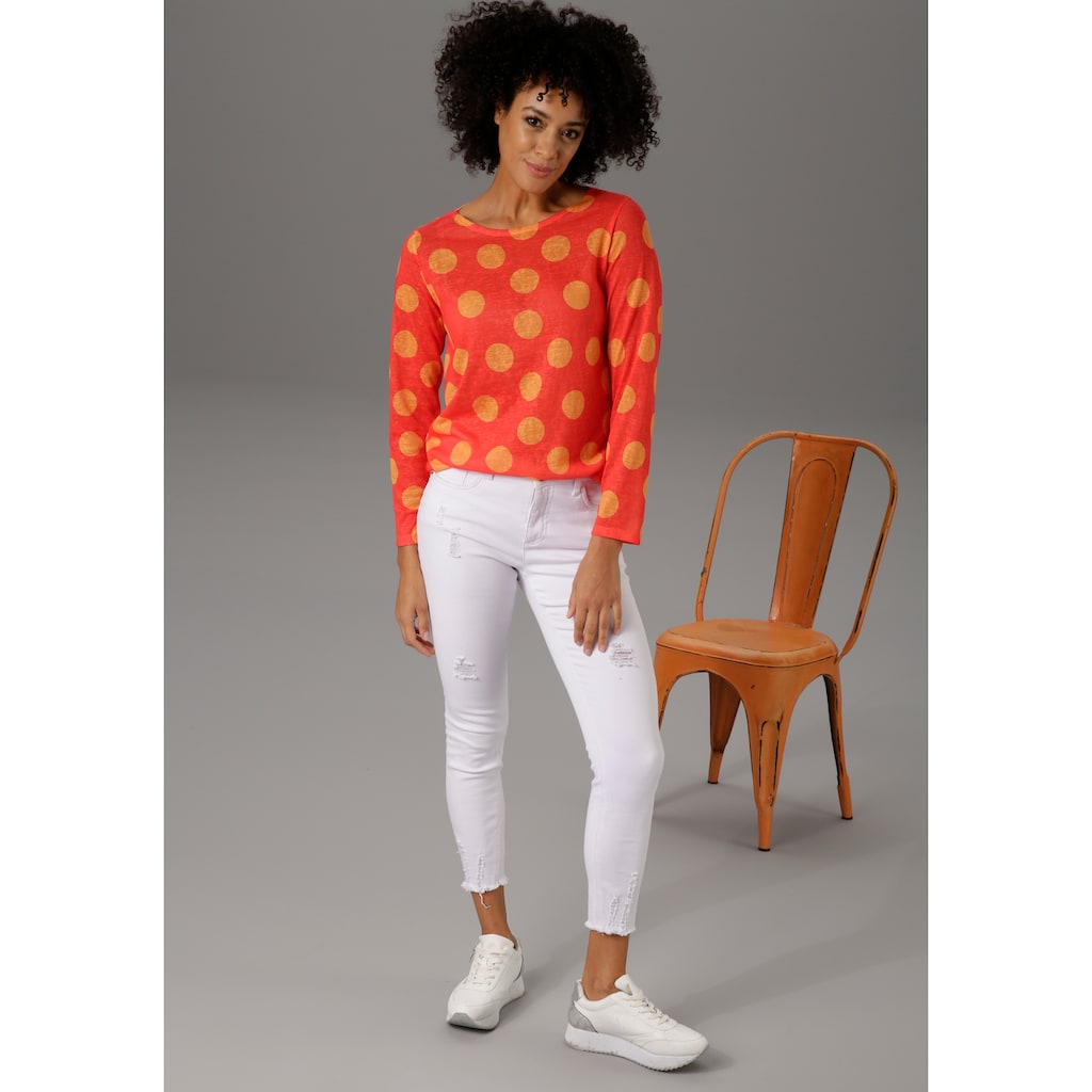 Aniston CASUAL Langarmshirt Mit Punkten