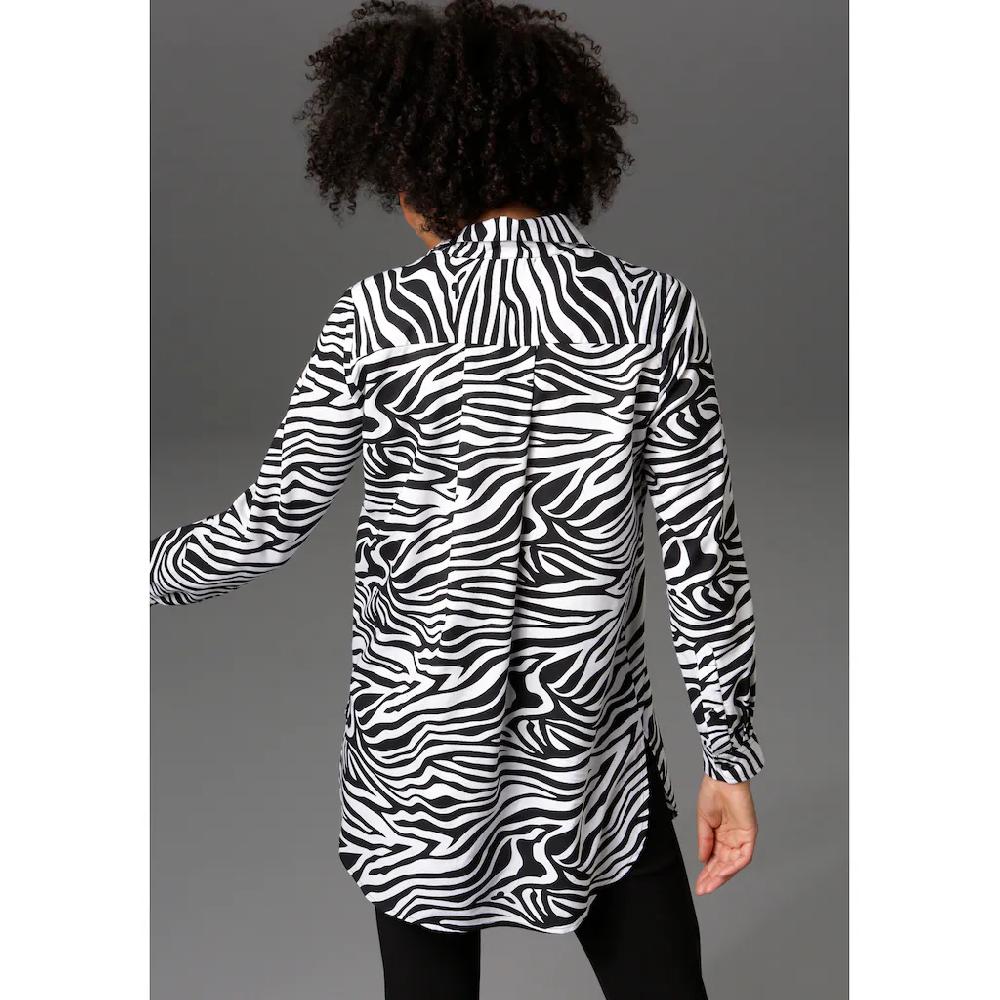 Aniston CASUAL Longbluse Im Zebra-Steifen-Look