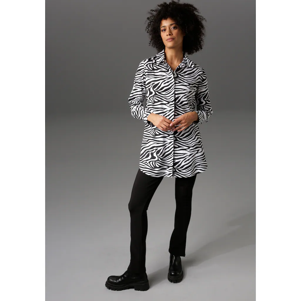Aniston CASUAL Longbluse Im Zebra-Steifen-Look