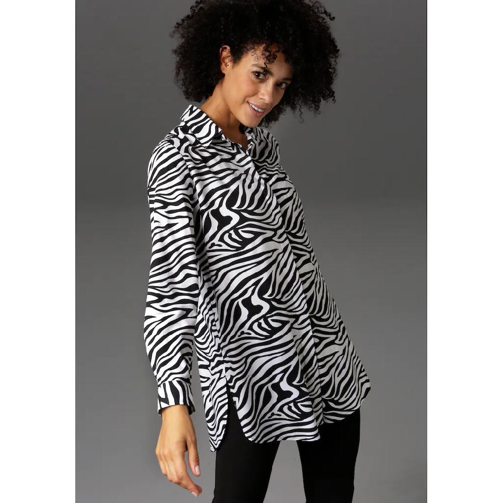 Aniston CASUAL Longbluse im Zebra-Steifen-Look
