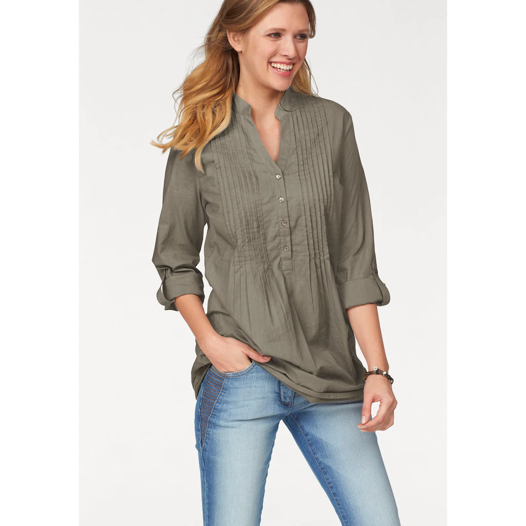 Aniston CASUAL Longbluse mit dekorativer Biesenverarbeitung