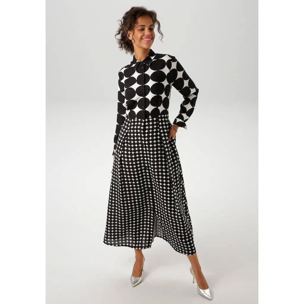 Aniston CASUAL Maxikleid Im Mustermix Aus Großen Und Kleinen Kreisen - NEUE KOLLEKTION