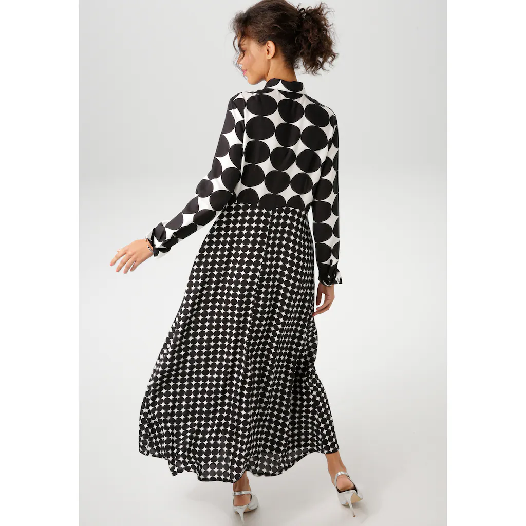 Aniston CASUAL Maxikleid Im Mustermix Aus Großen Und Kleinen Kreisen - NEUE KOLLEKTION