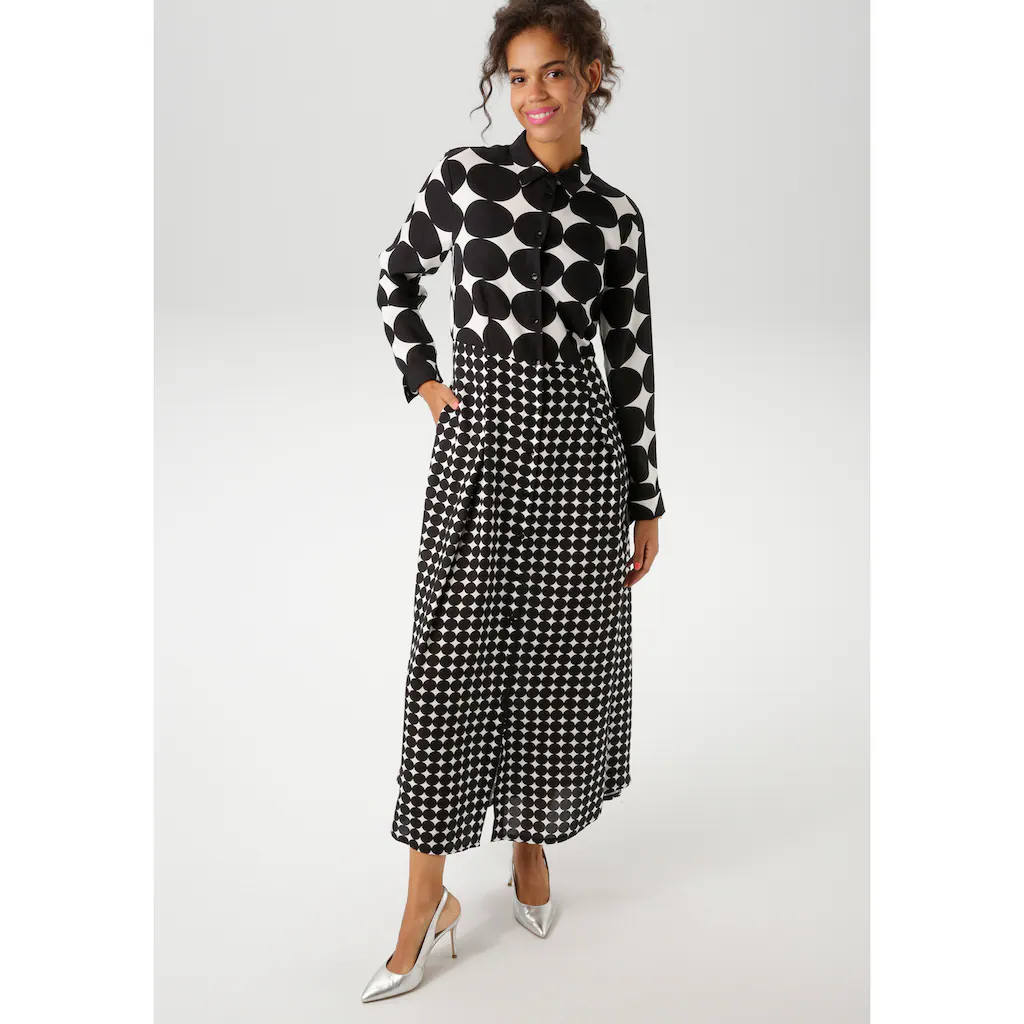 Aniston CASUAL Maxikleid im Mustermix aus großen und kleinen Kreisen - NEUE KOLLEKTION
