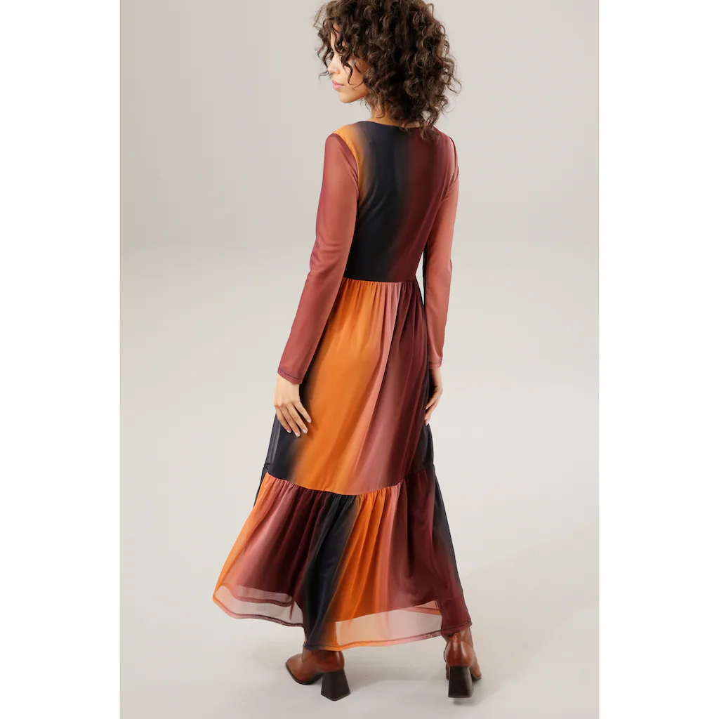 Aniston CASUAL Maxikleid In Trendigen Gewürzfarben Im Farbverlauf