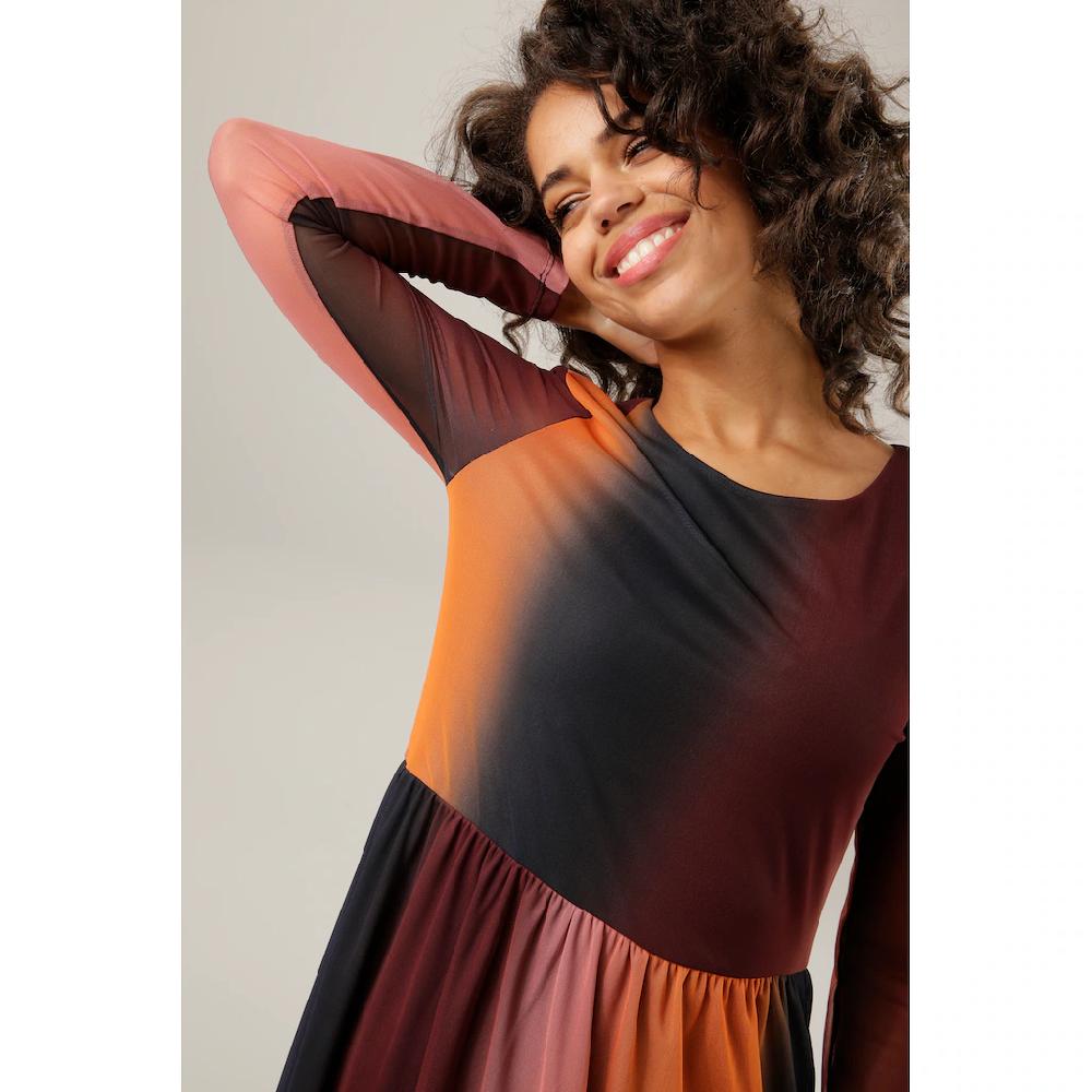 Aniston CASUAL Maxikleid In Trendigen Gewürzfarben Im Farbverlauf