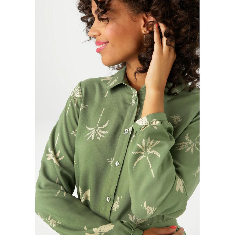 Aniston CASUAL Maxikleid (mit Abnehmbarem Bindeband) Mit Palmen Bedruckt - Jedes Teil Ein Unikat - NEUE KOLLEKTION