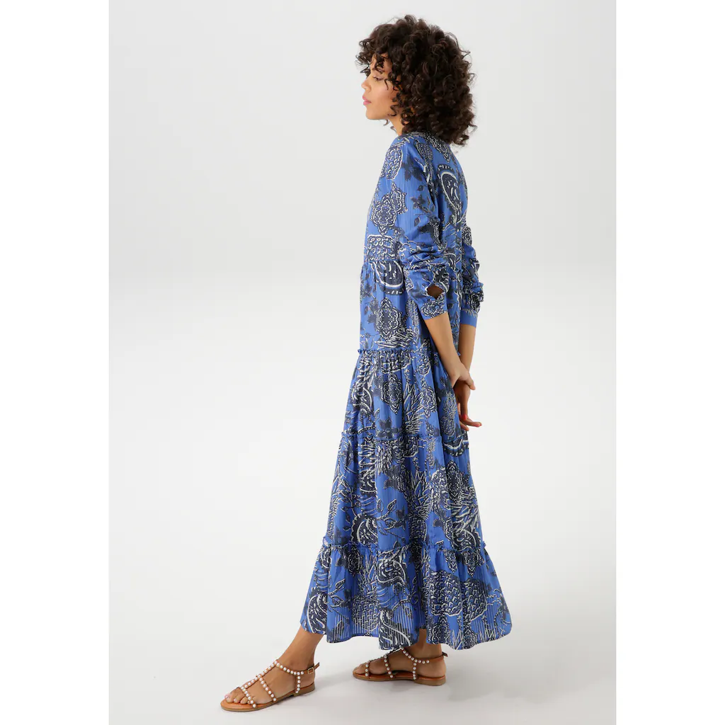 Aniston CASUAL Maxikleid Mit Extravagantem Großflächigen Druck - NEUE KOLLEKTION