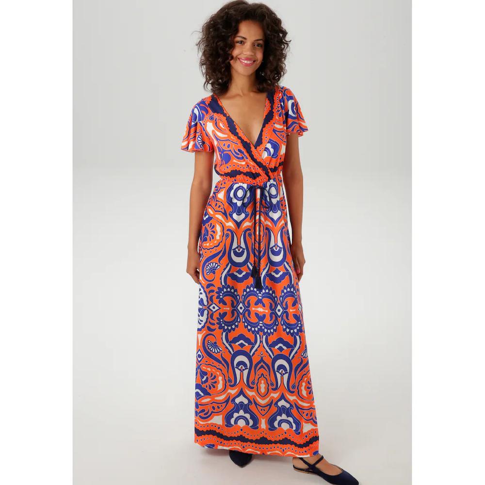 Aniston CASUAL Maxikleid mit extravagantem großflächigem Druck - NEUE KOLLEKTION