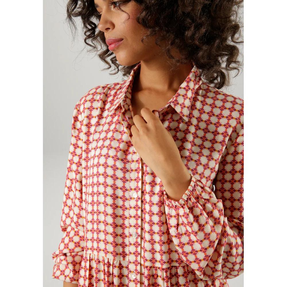 Aniston CASUAL Maxikleid Mit Farbharmonischem Retro-Muster