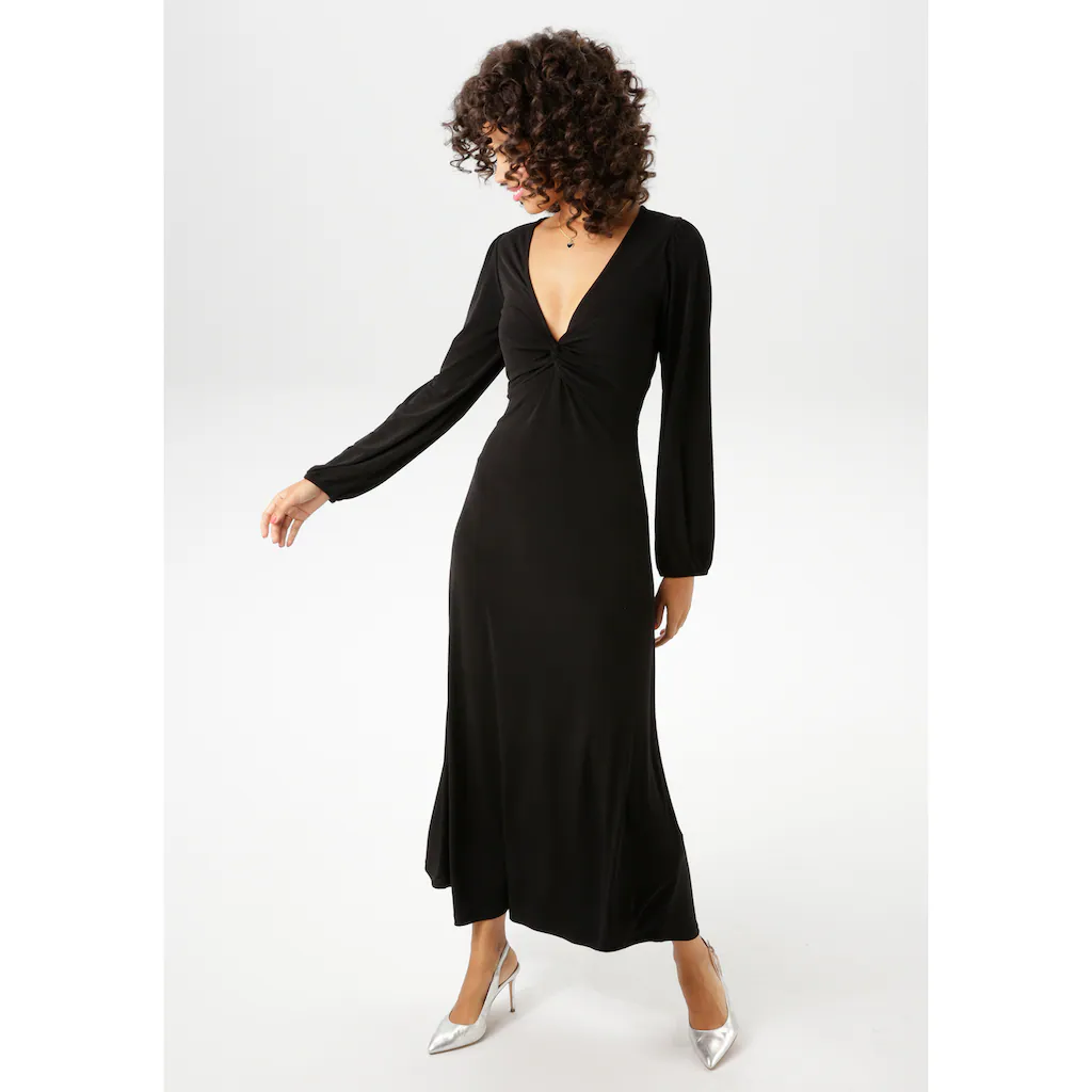 Aniston CASUAL Maxikleid Mit Raffiniertem Knoten Am Dekolleté - NEUE KOLLEKTION