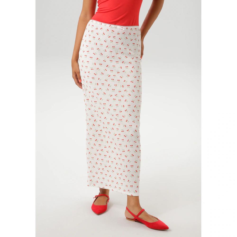 Aniston CASUAL Maxirock allover mit Kirschen bedruckt - NEUE KOLLEKTION