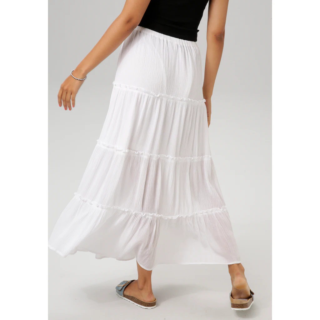 Aniston CASUAL Maxirock Mit Kleinen Rüschen Verziert - NEUE KOLLEKTION