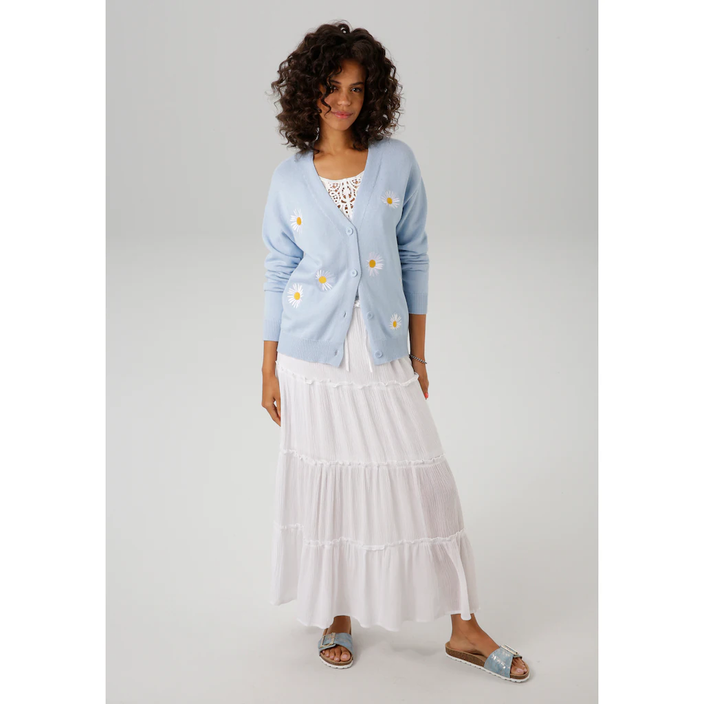 Aniston CASUAL Maxirock Mit Kleinen Rüschen Verziert - NEUE KOLLEKTION