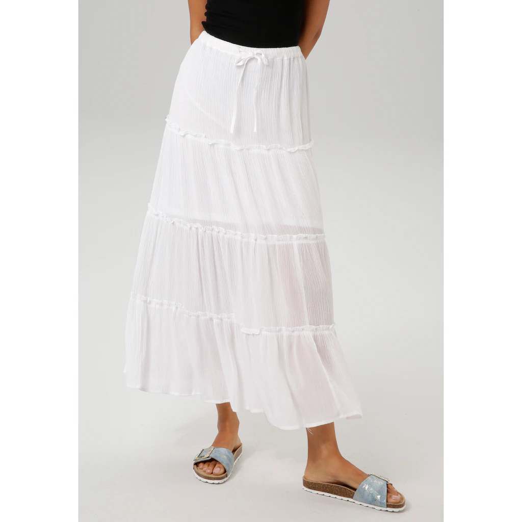 Aniston CASUAL Maxirock mit kleinen Rüschen verziert - NEUE KOLLEKTION