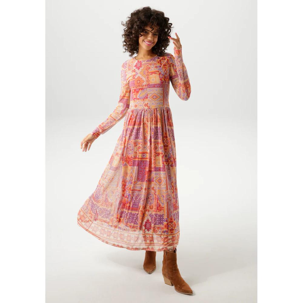Aniston CASUAL Midikleid Mit Farbharmonischem Ethno-Druck - NEUE KOLLEKTION