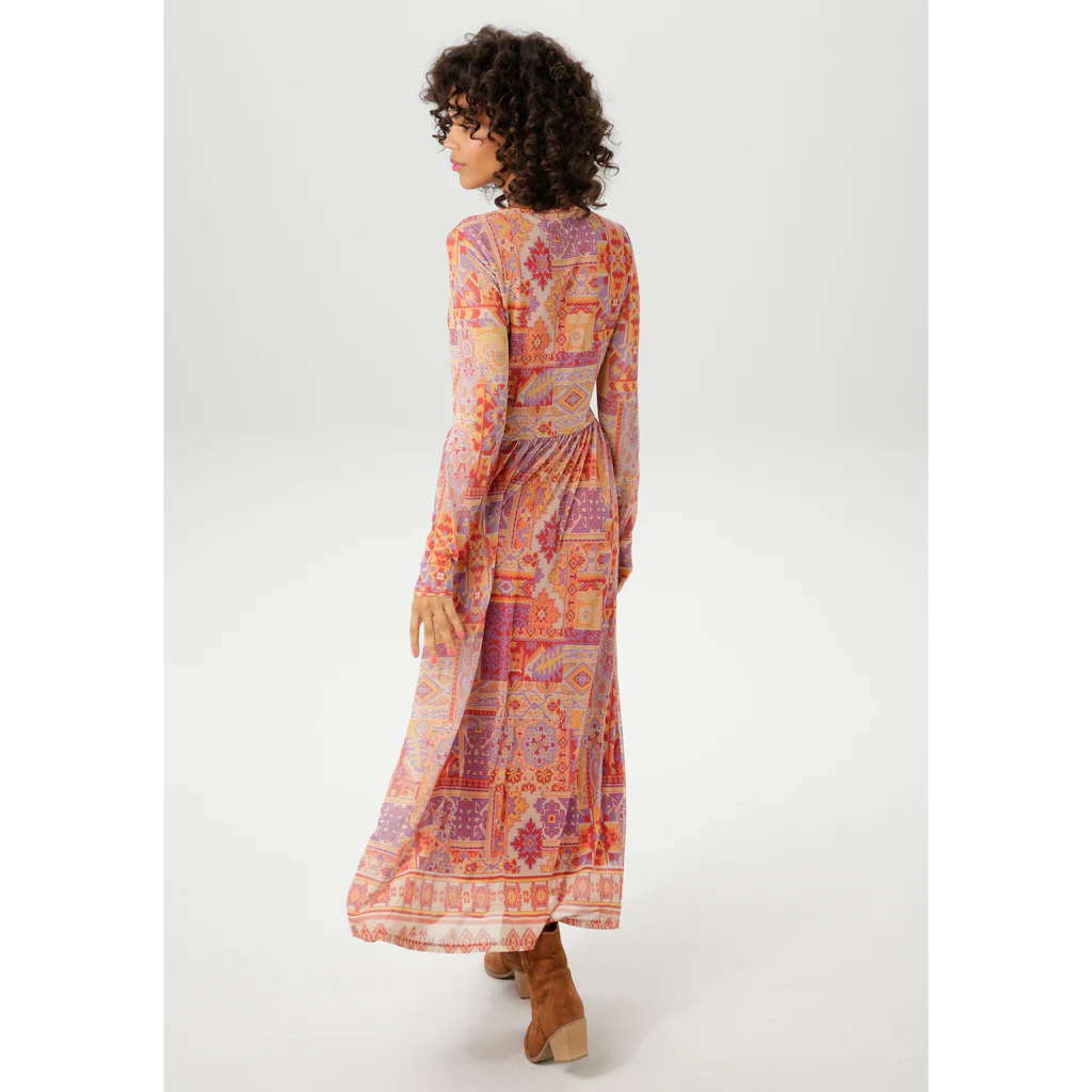 Aniston CASUAL Midikleid Mit Farbharmonischem Ethno-Druck - NEUE KOLLEKTION