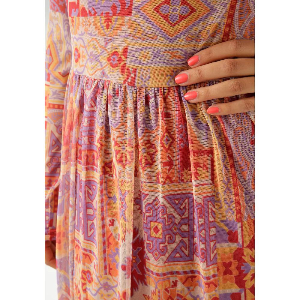 Aniston CASUAL Midikleid Mit Farbharmonischem Ethno-Druck - NEUE KOLLEKTION