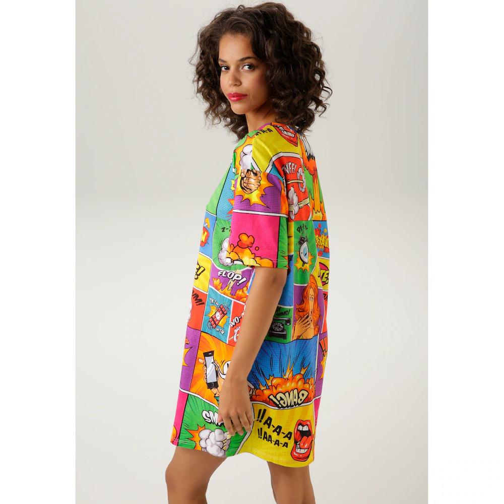Aniston CASUAL Minikleid Mit Coolen Comic-Drucken