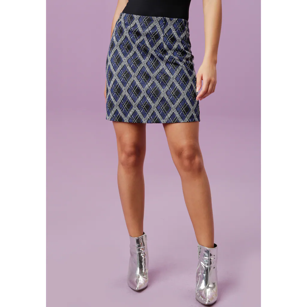 Aniston CASUAL Minirock im extravagantem Karo-Dessin