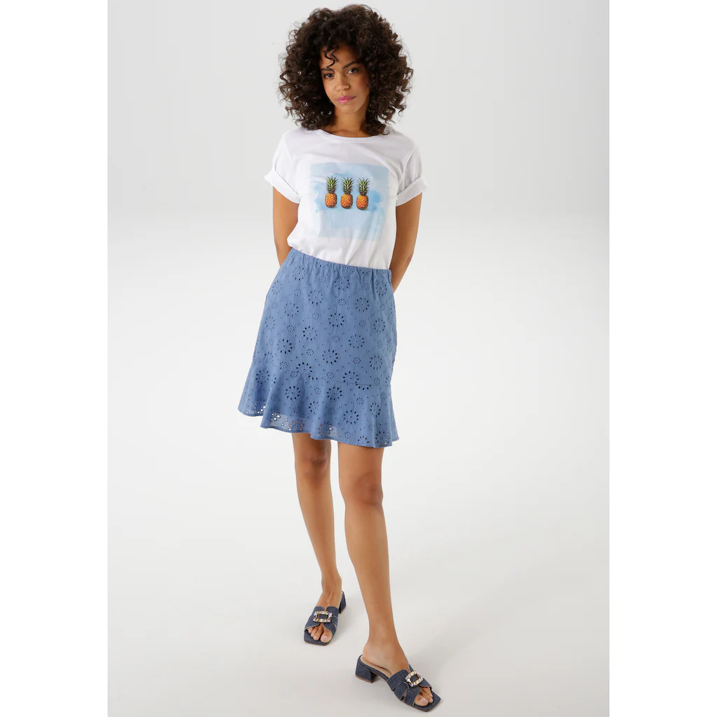 Aniston CASUAL Minirock Mit Floraler Lochstickerei Verziert - NEUE KOLLEKTION