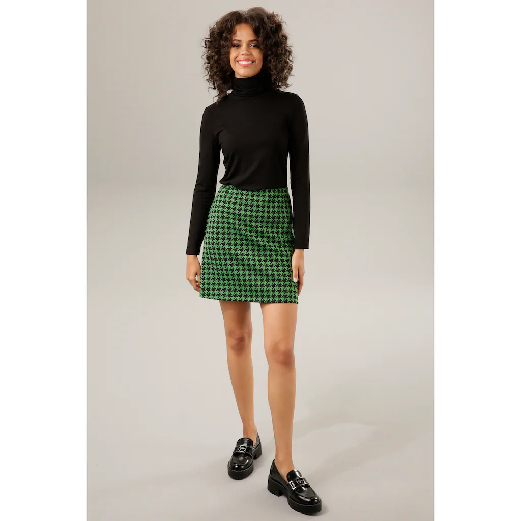 Aniston CASUAL Rollkragenshirt In Schwarz-bunt-bedruckt Oder 4 Trendigen Unis
