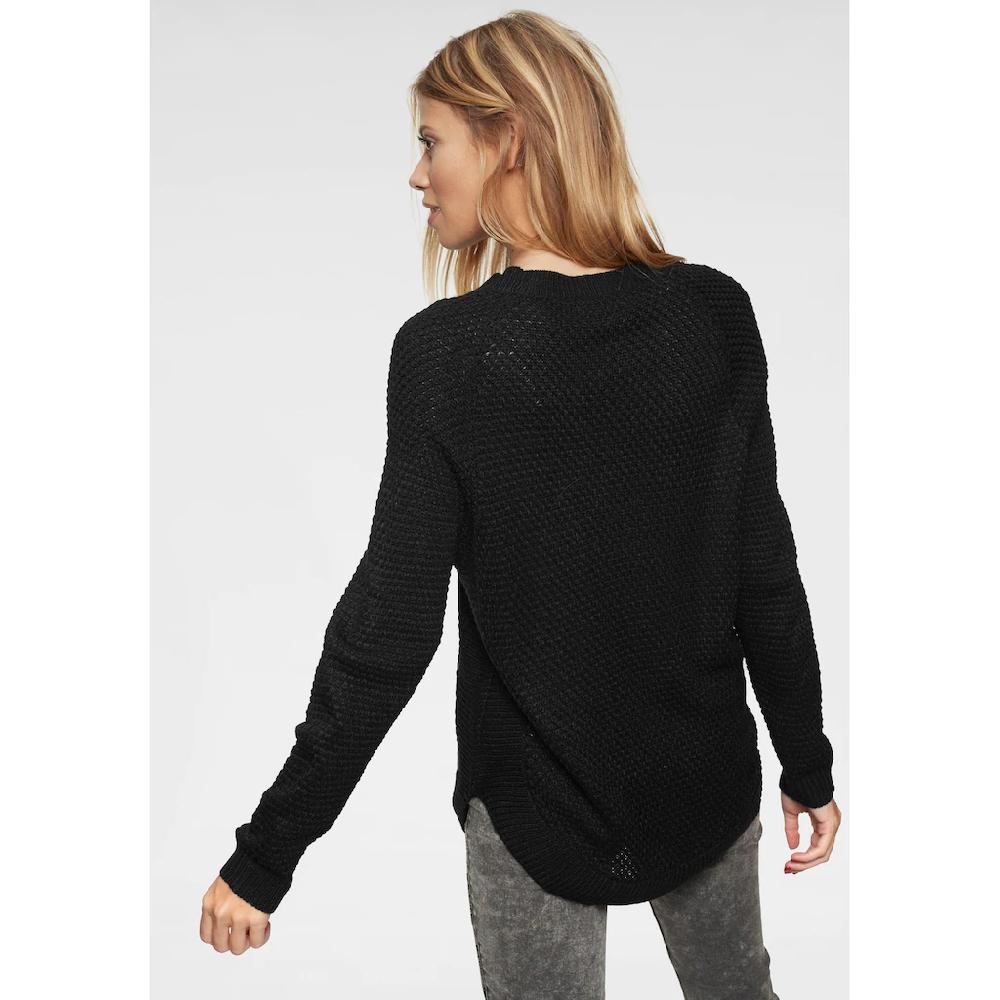 Aniston CASUAL Rundhalspullover Mit Rippstrick An Den Seitennähten