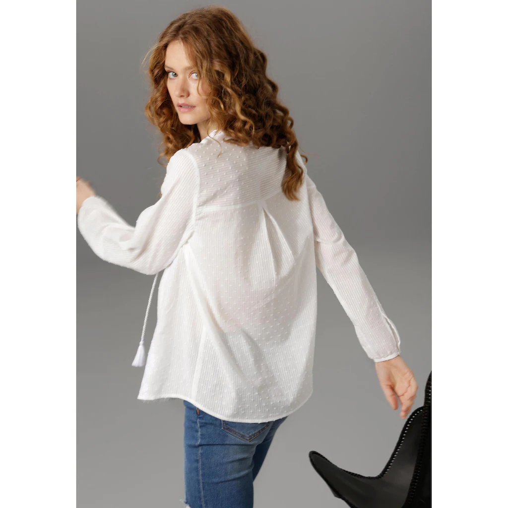 Aniston CASUAL Schlupfbluse Aufwändige Stickerei Und Spitzenverzierung