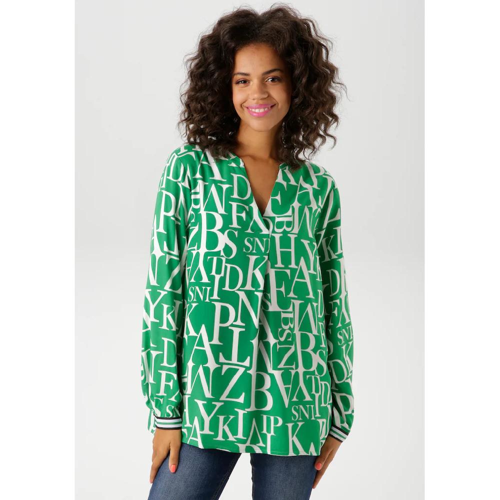 Aniston CASUAL Schlupfbluse mit Buchstaben bedruckt Aniston CASUAL Schlupfbluse mit Buchstaben bedruckt