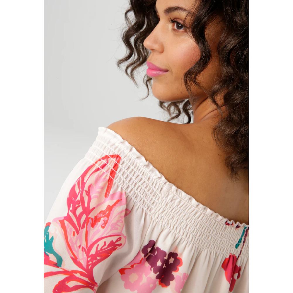 Aniston CASUAL Schlupfbluse Mit Extravagantem Blumendruck- Jedes Teil Ein Unikat - NEUE KOLLEKTION