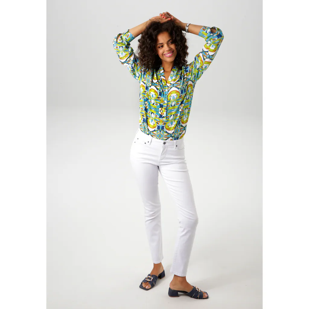 Aniston CASUAL Schlupfbluse Mit Extravagantem Grafischen Druck - NEUE KOLLEKTION