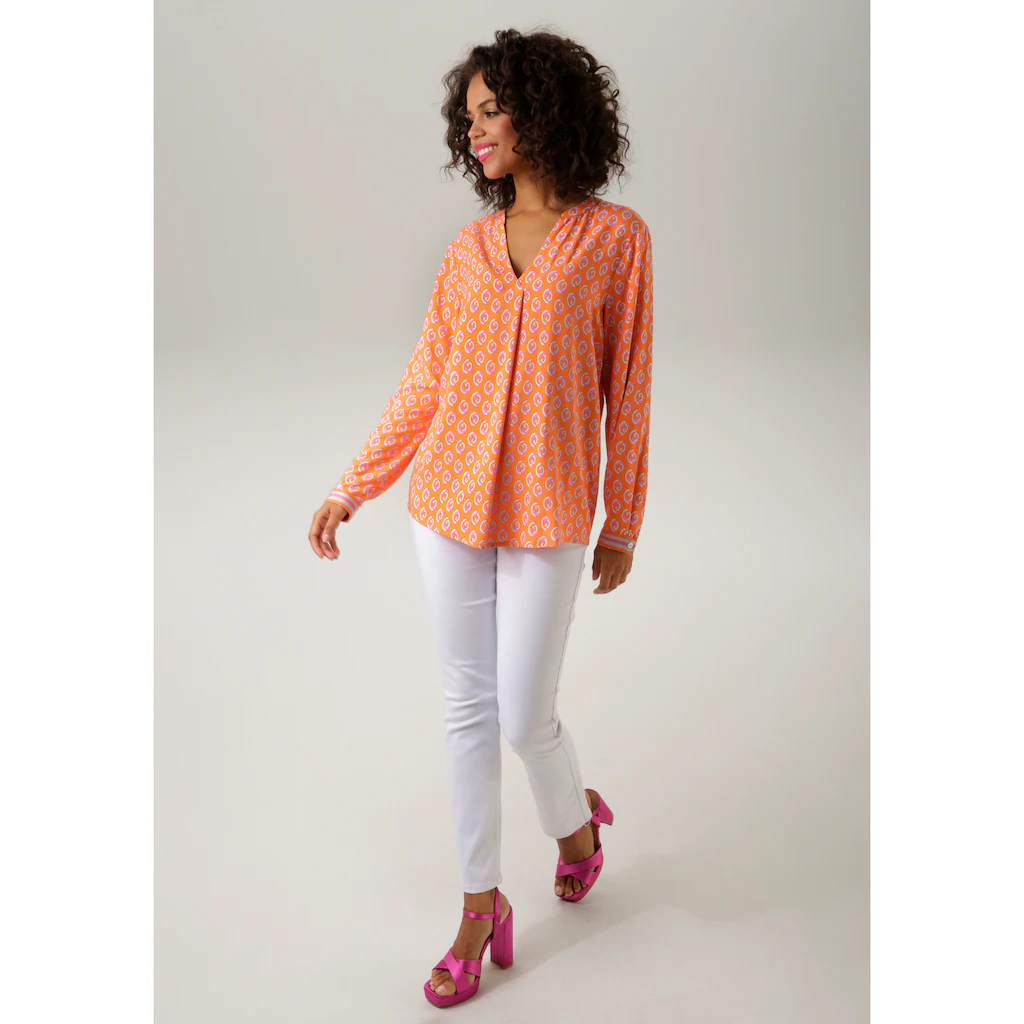 Aniston CASUAL Schlupfbluse Mit Extravagantem Graphischem Druck
