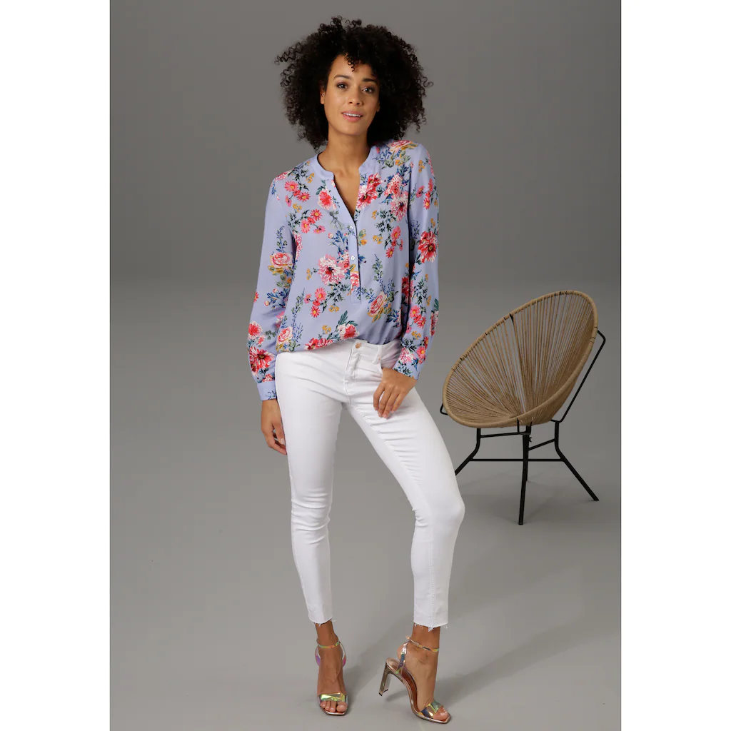 Aniston CASUAL Schlupfbluse Mit Farbenfrohem Blumendruck