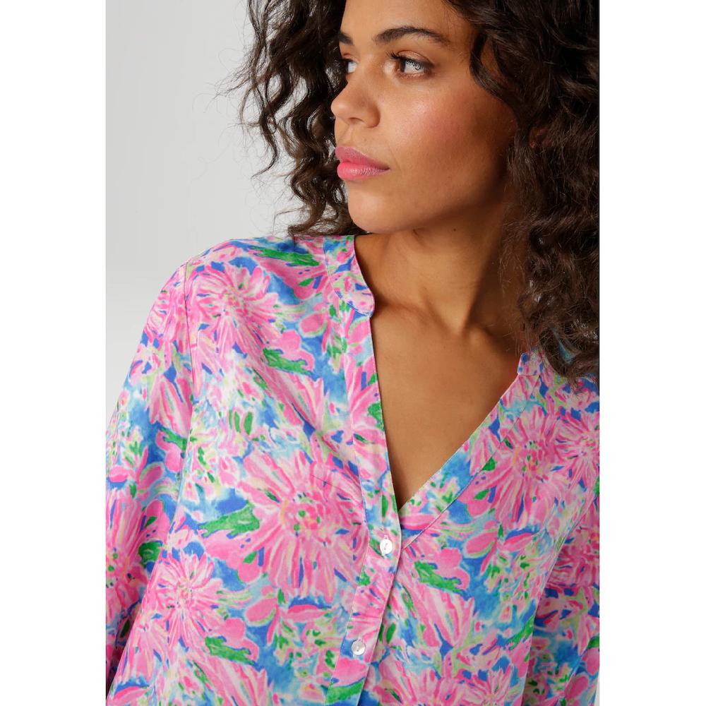 Aniston CASUAL Schlupfbluse Mit Farbenfrohem Malerischen Blumendruck - NEUE KOLLEKTION
