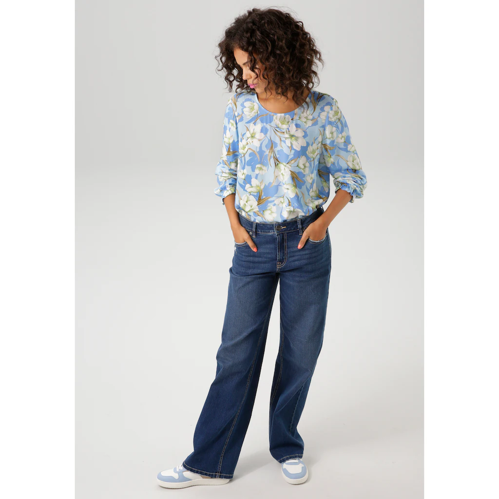 Aniston CASUAL Schlupfbluse Mit Farbharmonischem Blumendruck - NEUE KOLLEKTION