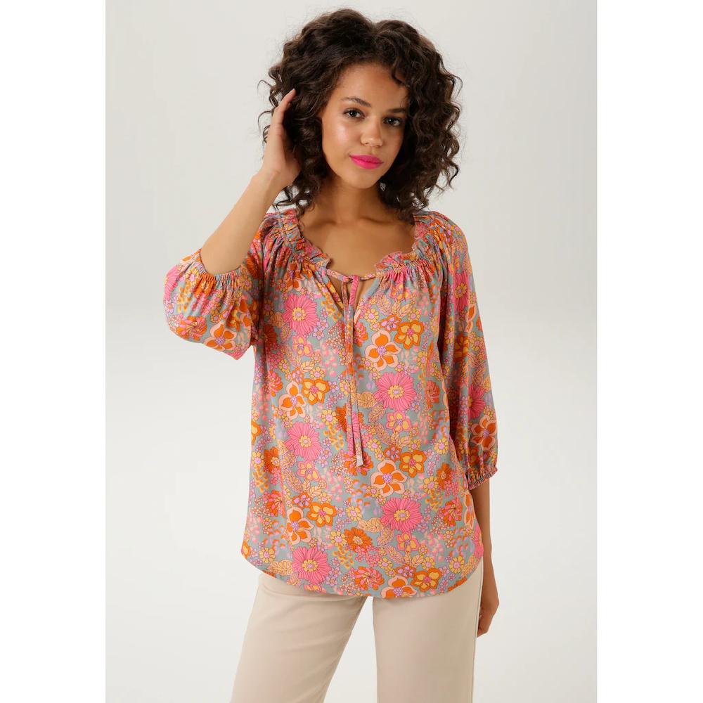 Aniston CASUAL Schlupfbluse mit farbharmonischem Blumendruck