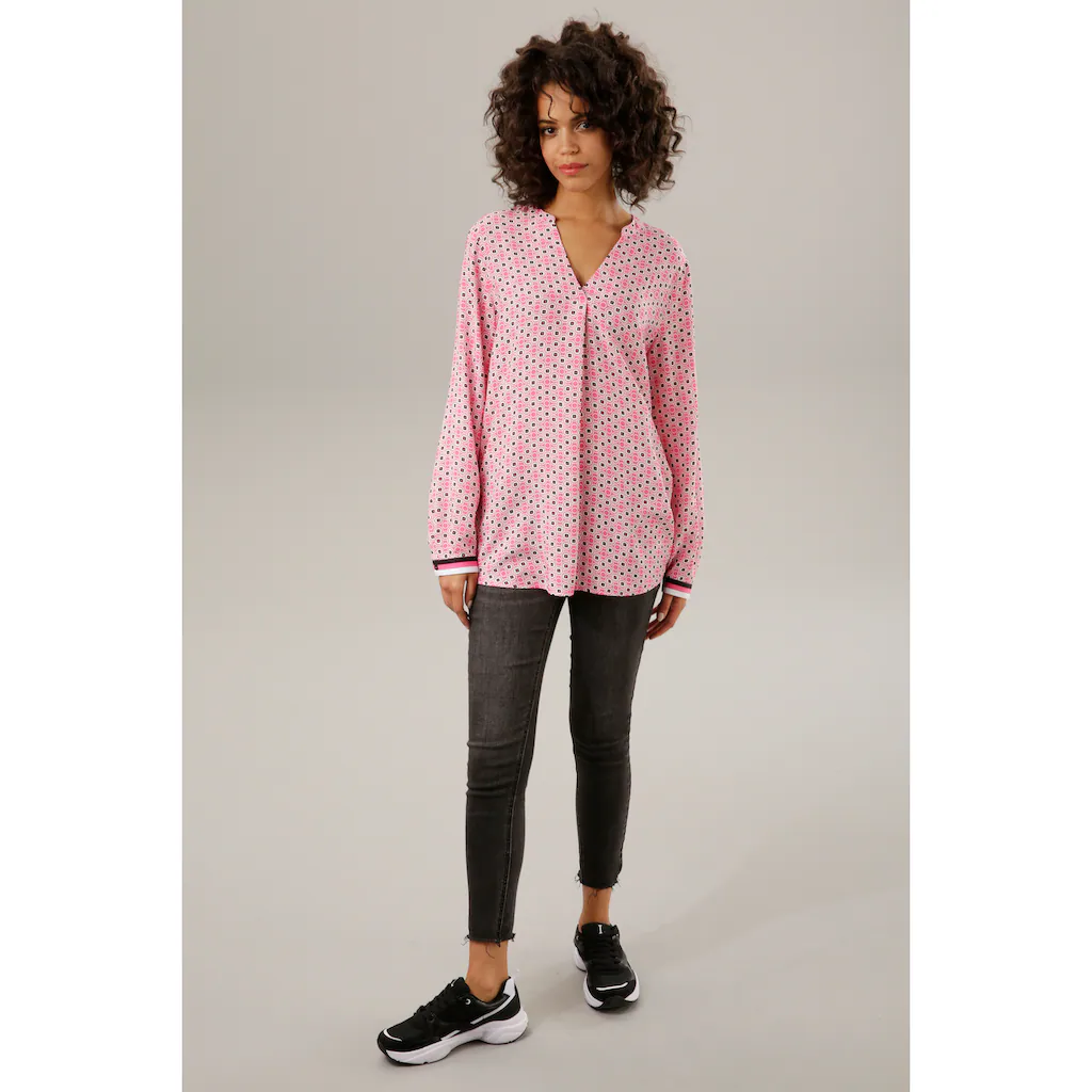 Aniston CASUAL Schlupfbluse Mit Farbharmonischem Graphischem Druck