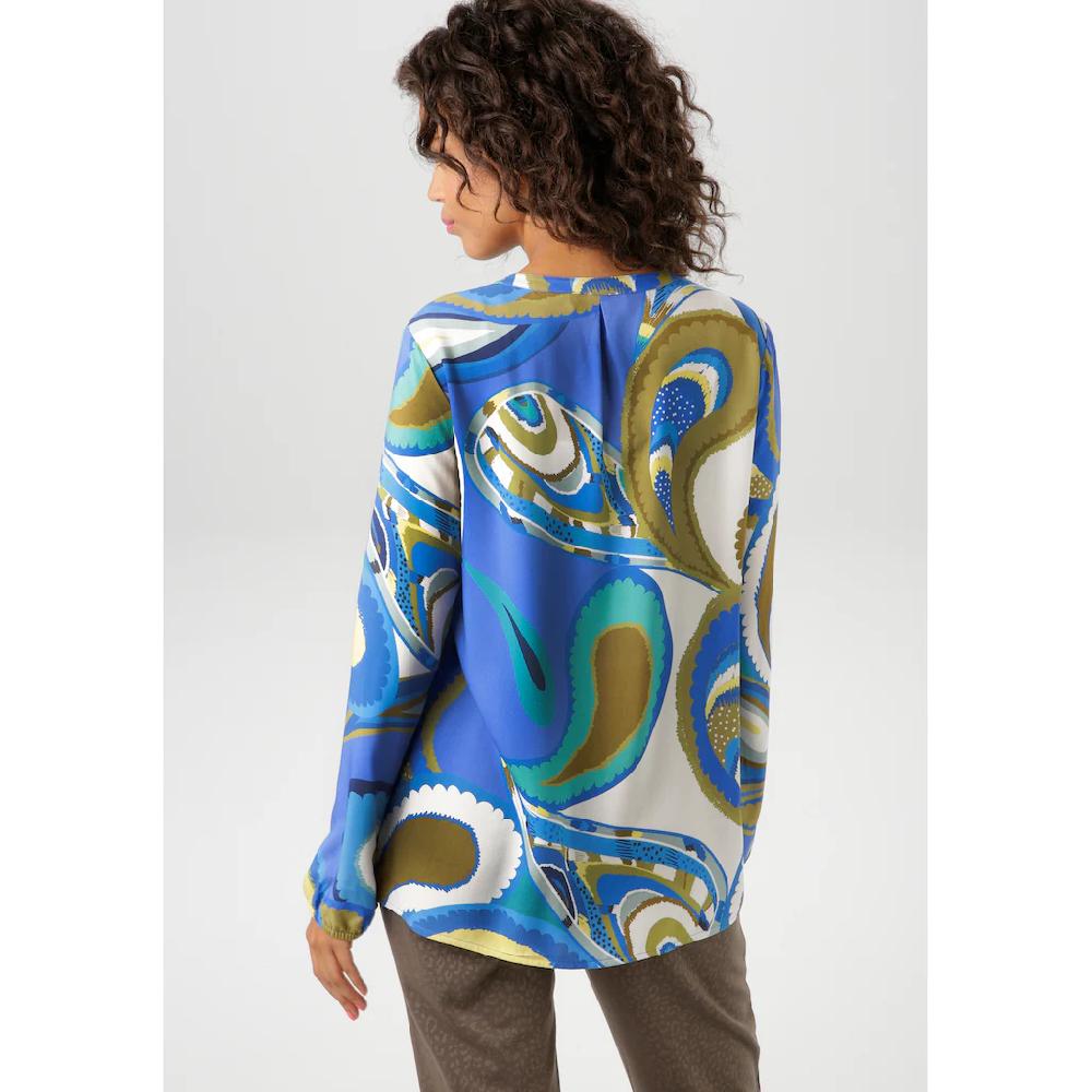 Aniston CASUAL Schlupfbluse Mit Farbharmonischen Großflächigem Paisley-Muster - NEUE KOLLEKTION