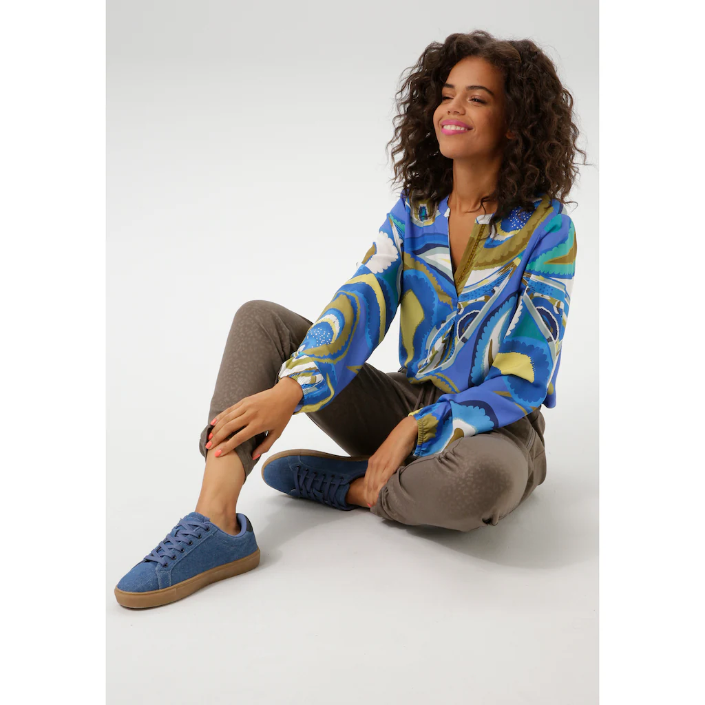 Aniston CASUAL Schlupfbluse Mit Farbharmonischen Großflächigem Paisley-Muster - NEUE KOLLEKTION