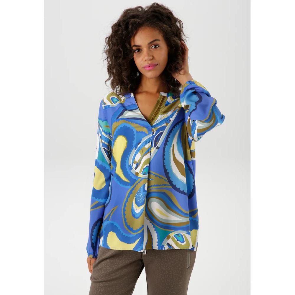 Aniston CASUAL Schlupfbluse mit farbharmonischen großflächigem Paisley-Muster - NEUE KOLLEKTION