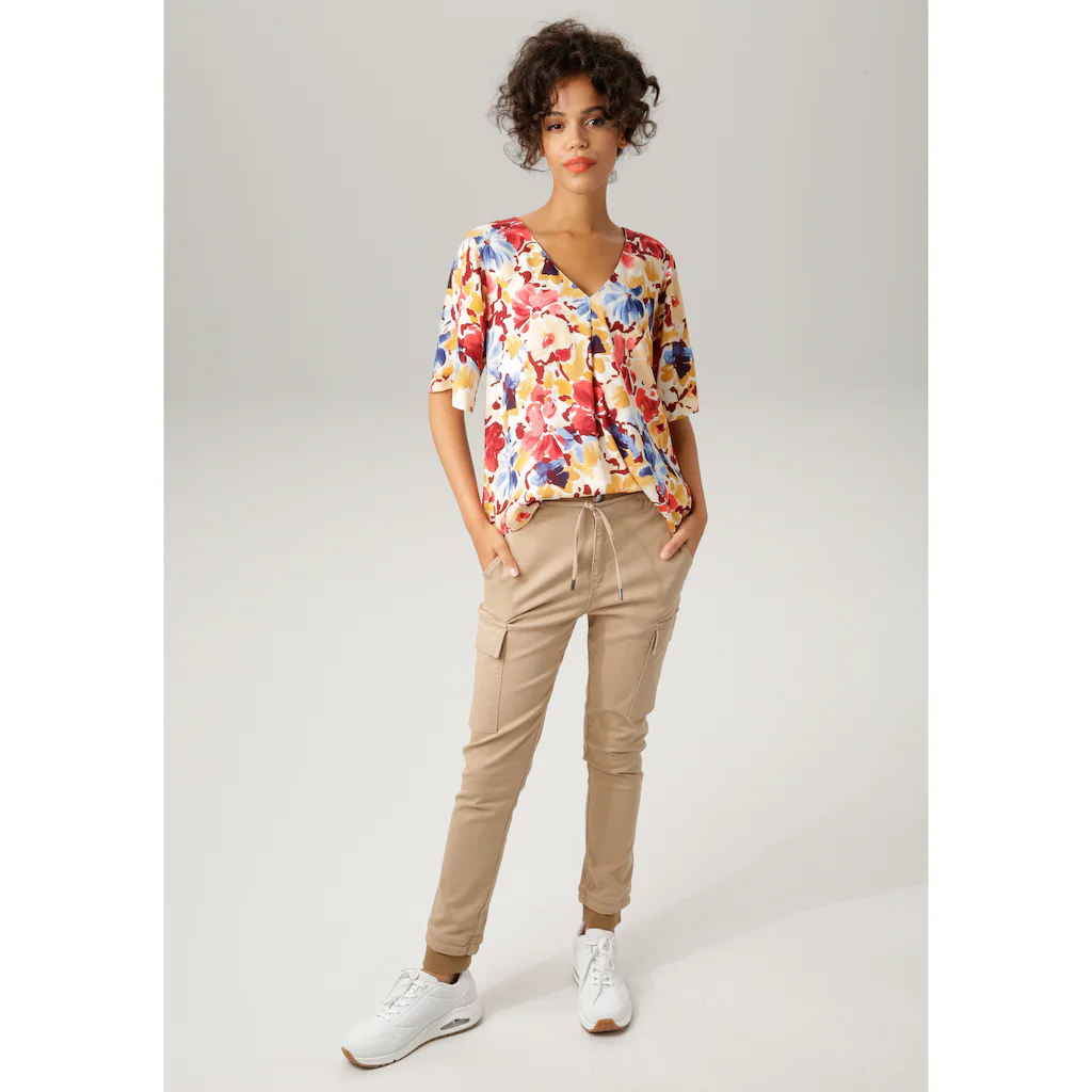 Aniston CASUAL Schlupfbluse Mit Farbintensiven Blüten Bedruckt